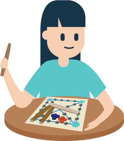 Illustration of playing board game