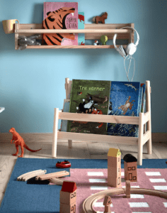 Bookshelf with Books and Toys