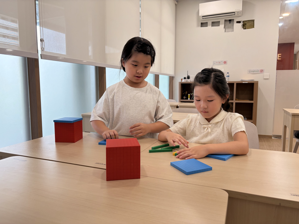 students working on a focused learning activity during enrichment class