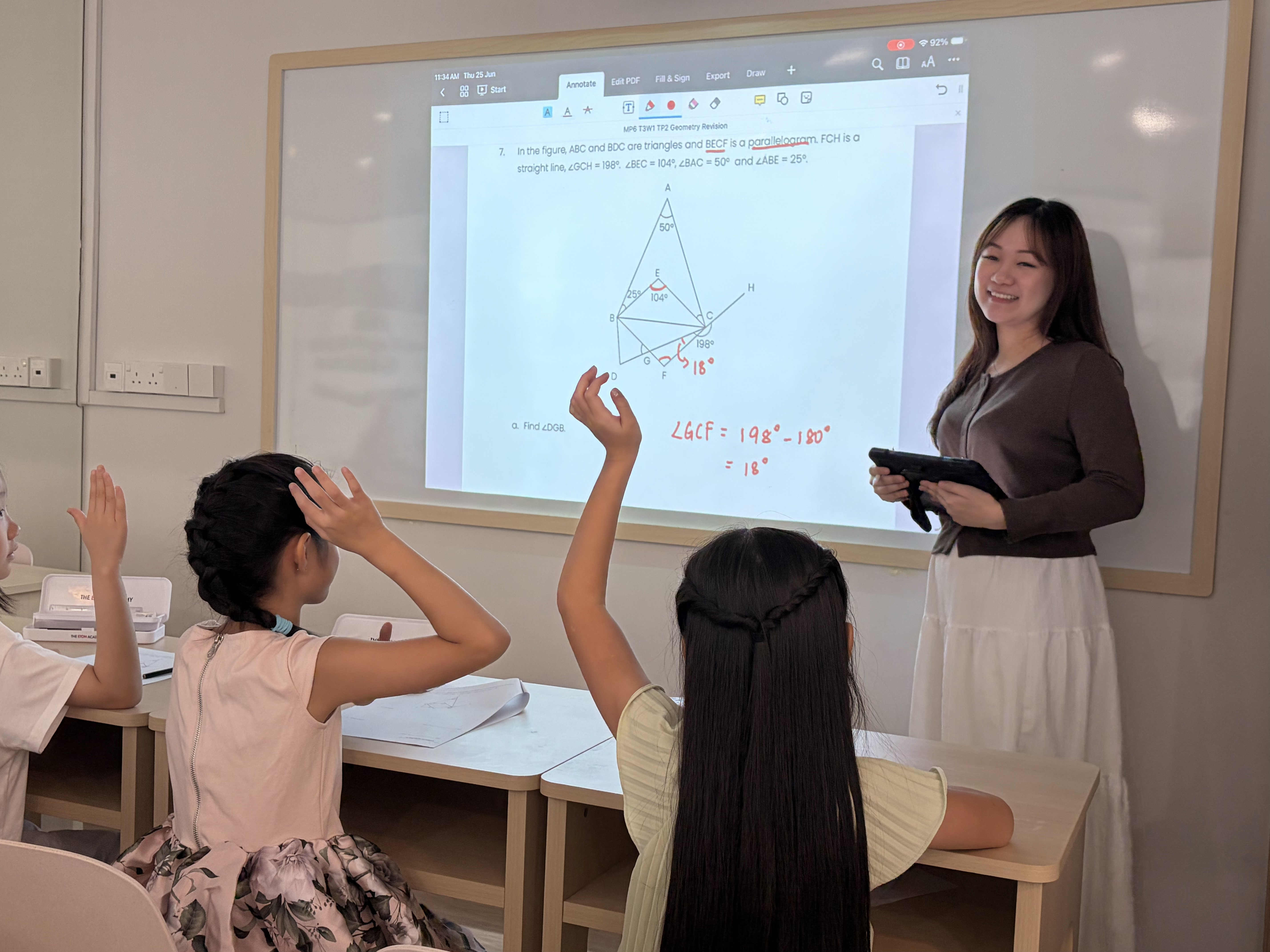 children participating in math classes